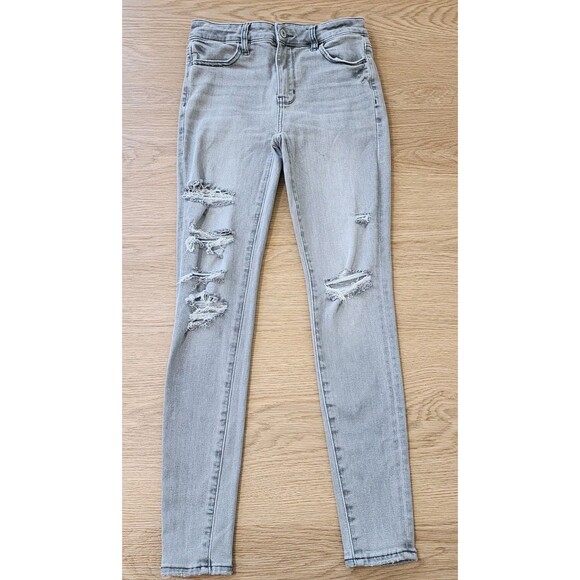 American Eagle Jeans Womens 2 Next Level Stretch Jegging Distressed Denim 27x27 - Picture 1 of 13